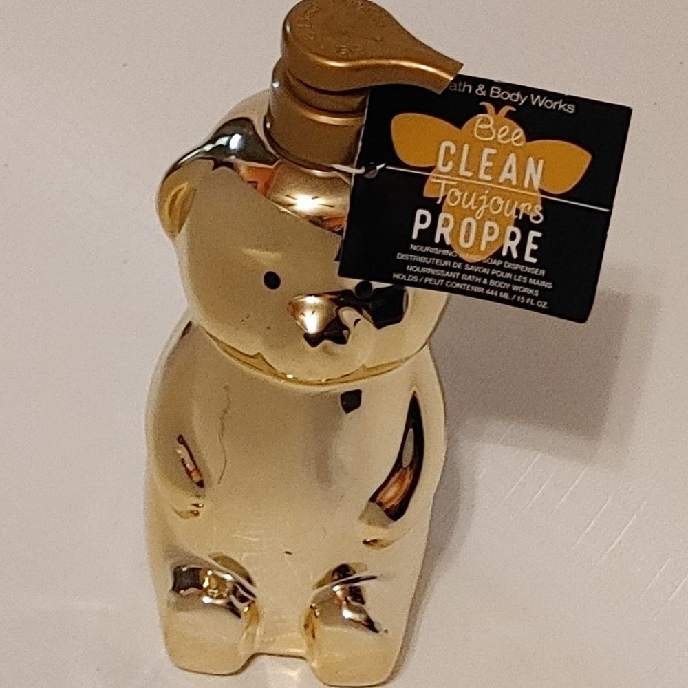 ADORABLE Bath and Body Works Bee CLEAN Soap Dispenser Bottle NWT Honey B…